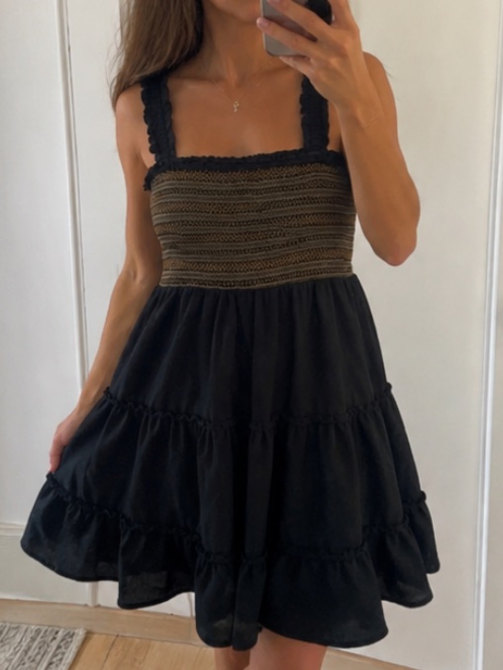 J.Crew Factory Smocked, Tiered,Embroidered Dress, Size Small